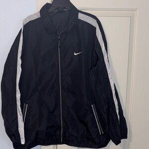 Vintage Nike Men's Black Windbreaker stripe sleeve L